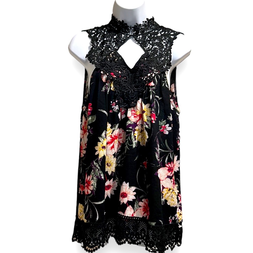 3/$15 High Crochet Neck sleeveless Blouse